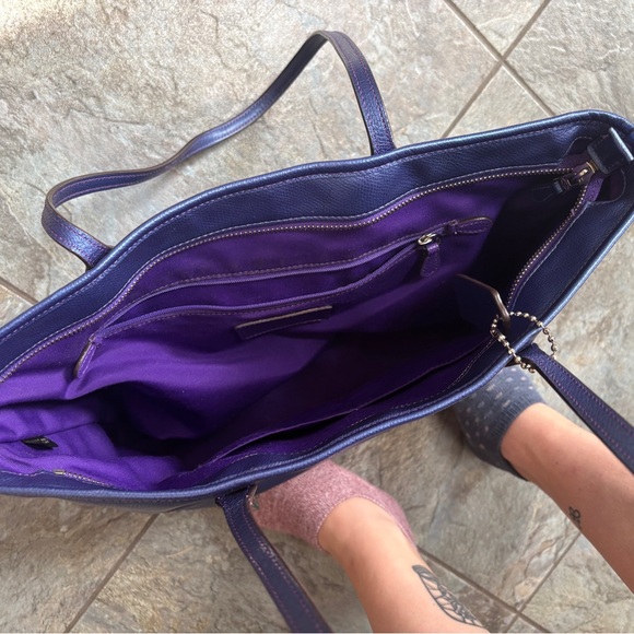 Coach Blue iridescent and Purple Tote Bag - Picture 5 of 11
